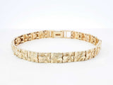 10k Yellow Gold Nugget Bracelet 13.5 Grams 7 Inch Fw0826izxdu