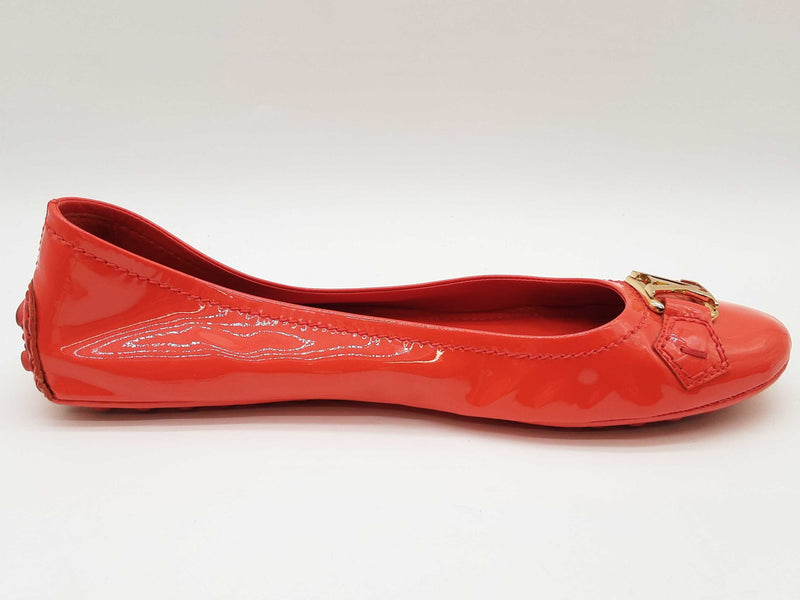 Louis Vuitton Red Orange Patent Leather Flats Size Eu 39.5 Do0925oxzde