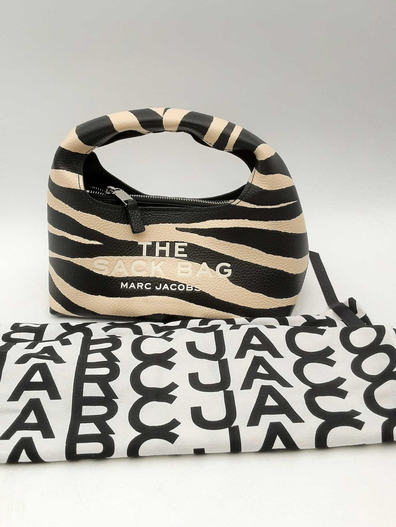 Marc Jacobs The Sack Bag In Zebra Stripe Style Black & White Leather Eb0225lxzsa