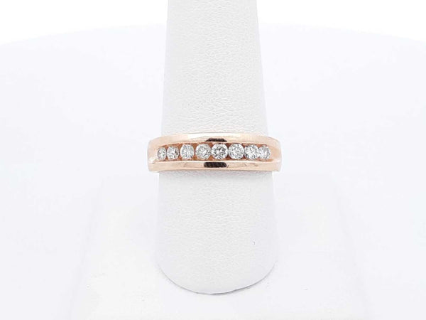 0.80 Cttw Channel-set Diamond & 14k Yellow Gold Ring 5.6 Gram Size 8 Fw0825pzxdu