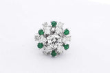 2.8cttw Diamond & Green Gemstone Ring 14k White Gold 9.8g Size 6.5 Eb0526wsxzsa