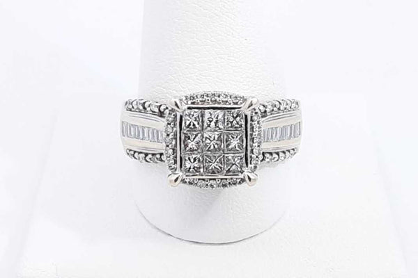 2.16 Cttw Diamond 14k White Gold Ring 6.5 Grams Size 9.5 Aa0125ixzsa