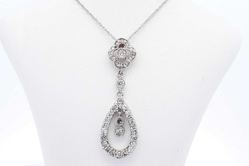 Approx. 2.21ctw Diamond Pendant Necklace 14k White Gold 4.76g 18 In Eb0924prxsa