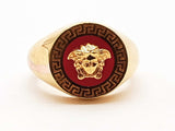 Versace Medusa Red Enamel Ring Size 7 Do0625lxzde