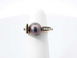 18k Yellow Gold & Black Pearl Asymmetrical Pillars Ring 12.9 Grams Size 4.5 Fw00726lxzxdu