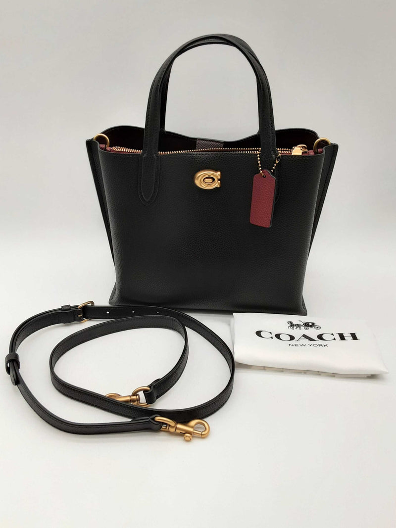 Coach Willow 24 Black Leather Tote Bag Do0924cxde