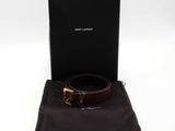 Saint Laurent Ysl Monogram Leather Belt Brown Size 24-28 Aa0726lrzsa