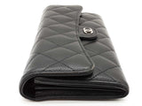 Chanel Timeless Classic Black Quilted Caviar Leather Long Wallet Do0825lrxde