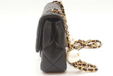 Chanel Mini Quilted Black Leather Pearl Crush Square Flap Bag Eb1225prxzde