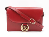 Gucci Torchon Ring Small Shoulder Bag In Cherry Red Grained Leather Fw1125rxzsa