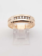 0.12 Cttw Diamond & 14k Yellow Gold Channel Ring 6.8 Grams Size 9.25 Fw0425rzxdu