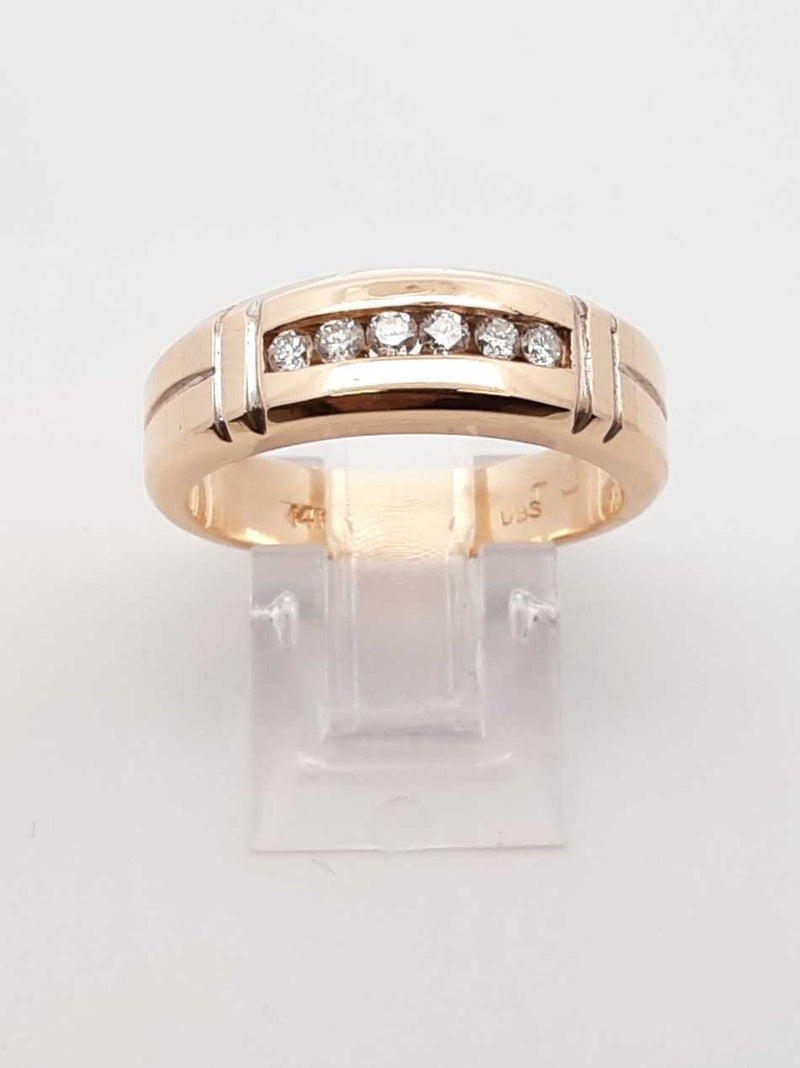 0.12 Cttw Diamond & 14k Yellow Gold Channel Ring 6.8 Grams Size 9.25 Fw0425rzxdu