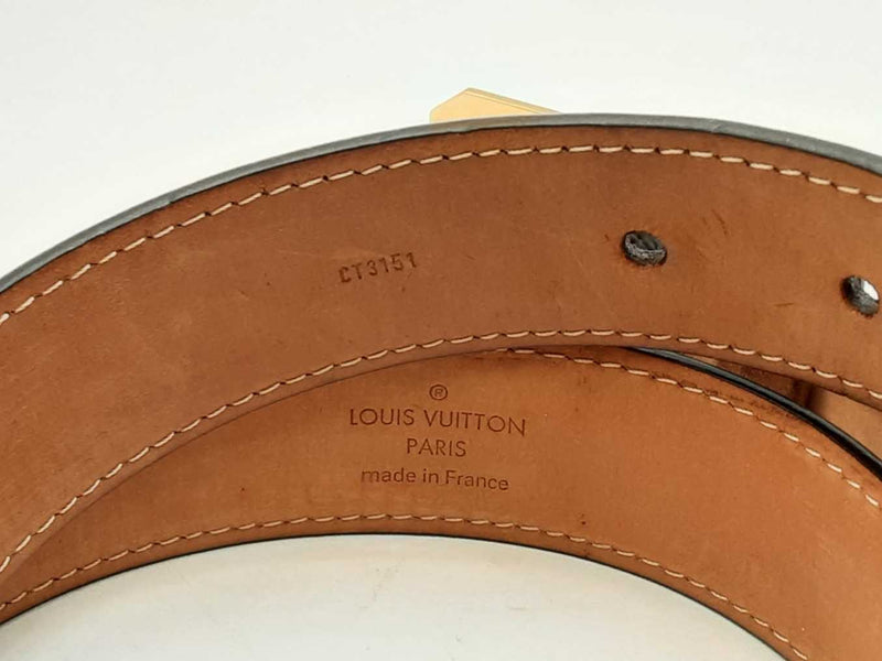 Louis Vuitton Monogram Belt With Gold Tone Buckle Eb0824lrxsa