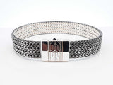 John Hardy Rata Woven Link Reversible Bracelet In Sterling Silver 39.3 Grams 7 Inch Fw0626wxzdu
