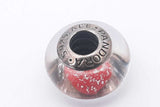 Pandora Disney Snow White Red Fluorescent Murano Glass Charm 925 3.3g Eb0425isa