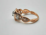 14k Rose Gold Cluster Diamond Ring Size 8 Do0624iorde