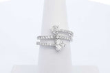 14k White Gold Diamond Bypass Ring 3.5 Grams Size 6 Eb0626rxzde