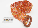 Hermes Orange Braided Printed Silk Wide Belt 37 In Do0126crde