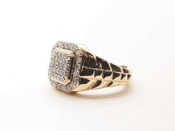 14k Yellow Gold Diamond Pave Jubilee Style Ring Size 7.25 Lh0224wrxde