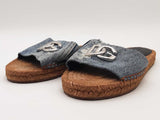 Dolce & Gabbana Denim Dg Espadrille Slides Blue Size 38 Aa0126lrzsa