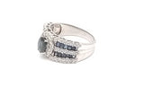 14k White Gold 6.7 Grams Diamond & Blue Spinel Lady's Ring Size 9 Jr1225oexmia
