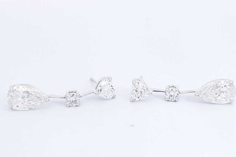 4.5ctw Lab Grown Diamond Drop Stud Earrings In 14k White Gold 3.3g Eb1224lorxdu