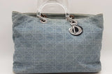 Christian Dior Cannage Lady Dior Denim Top Handle Tote Bag Eb0226corde