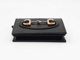 Gucci Horsebit 1955 Card Case Wallet In Black Calfskin Leather Fw1225lpzdu