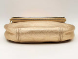 Michael Kors Bedford Flap Gold Metallic Pebbled Leather Crossbody Sd0325orsa