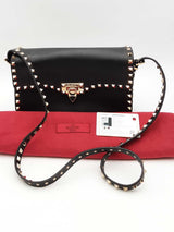 Valentino Garavani Rockstud Black Leather Crossbody Bag Eb0826rxzsa