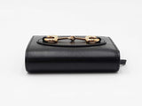 Gucci Horsebit 1955 Card Case Wallet In Black Calfskin Leather Fw1225lpzdu