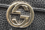 Gucci Black Leather Interlocking G Wallet With Chain Eb0626pxzsa