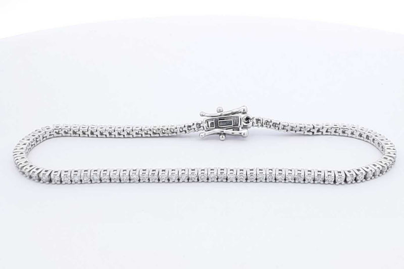 Approx. 2.0ctw Lab Grown Diamond Tennis Bracelet Sterling Silver 6.2g Eb1224locdu