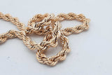 14k Yellow Gold Rope Chain Necklace 17.6 Grams 20 Inch Eb0926lxxzsa