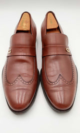 Gucci Brown Leather Loafers Size 10.5 D Eb0324wxzdu