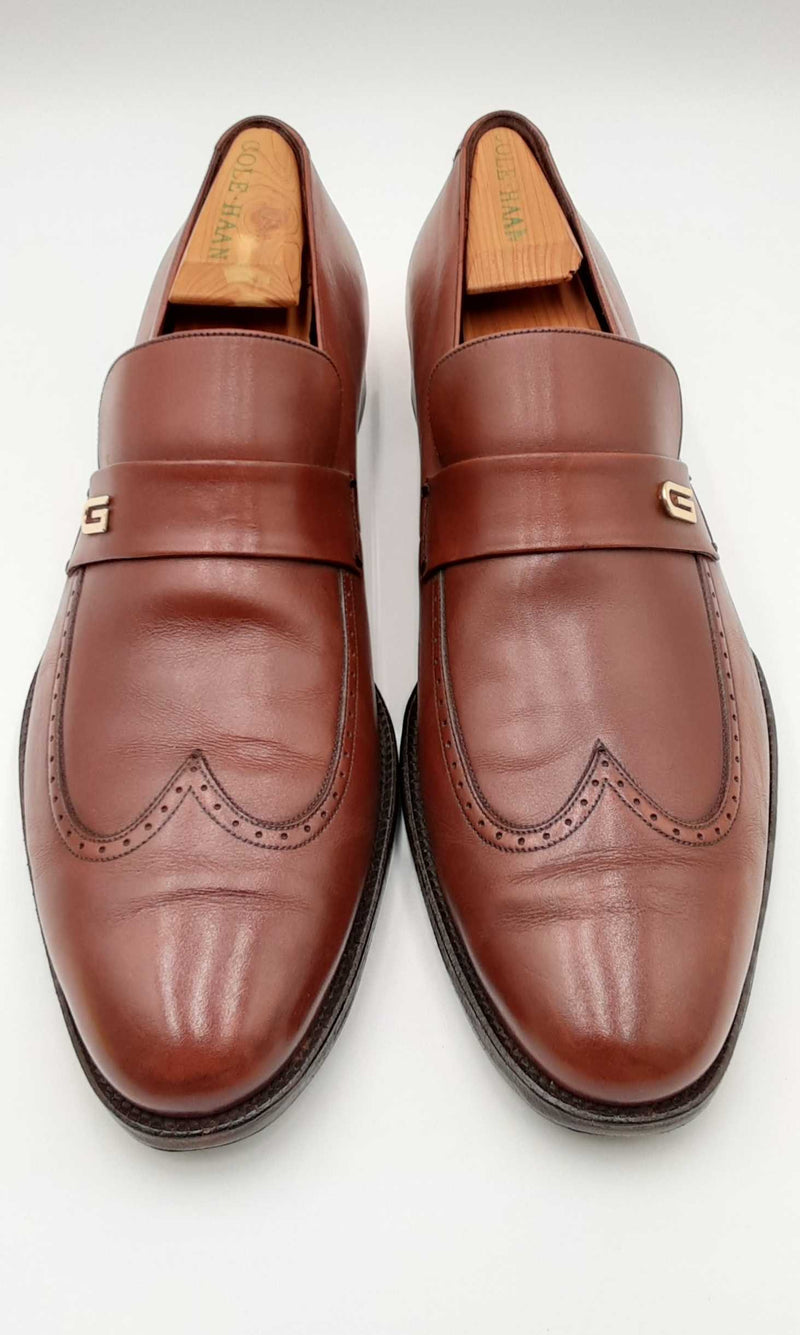 Gucci Brown Leather Loafers Size 10.5 D Eb0324wxzdu