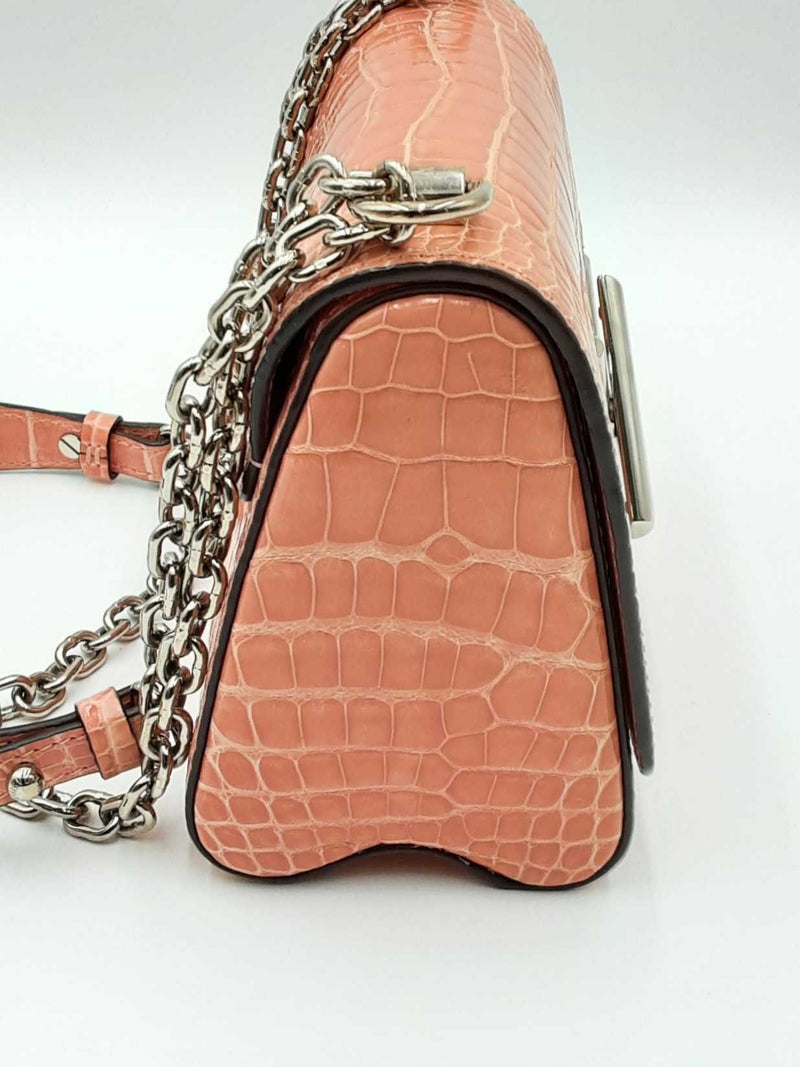 Louis Vuitton Pink Crocodile Twist Shoulder Bag Eb0724ixxzdu