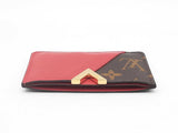 Louis Vuitton Monogram Kimono Portes Cartes In Canvas & Red Leather Fw0225lxxdu