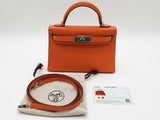 Hermes Sac Kelly Ii Sellier Mini Orange Epsom Palladium Shoulder Bag Do0425lsrxzde