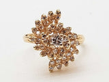 0.44 Cttw Diamonds 14k Yellow Gold 4.6g Hurricane Ring Size 6.75 Do0326lsxde