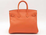 Hermes Orange Birkin 25 Box Calf Leather Orange Handbag (2014) Aa0126lirzxsa