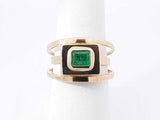 0.50 Cttw Bezel-set Emerald 14k Yellow Gold Multi Band Ring 4.4 Grams Size 6.75 Fw1225ozxdu