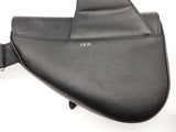 Christian Dior Black Grained Leather Saddle Bag Do0725loxzde