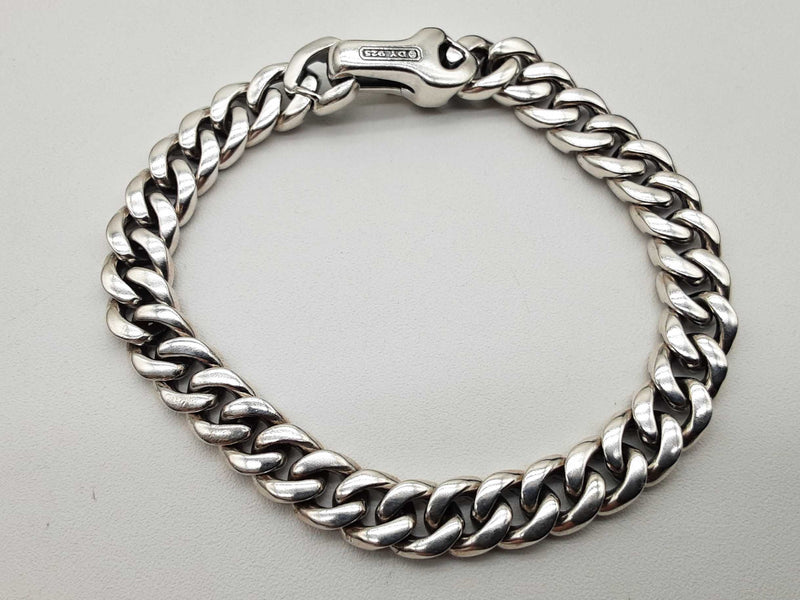 David Yurman Black Diamonds 0.925 Silver 29.6g Curb Bracelet 7 In Do0625sxzde