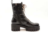 Gucci Black Leather Gg Matelasse Combat Boots Size 39 Eb0226oxzde