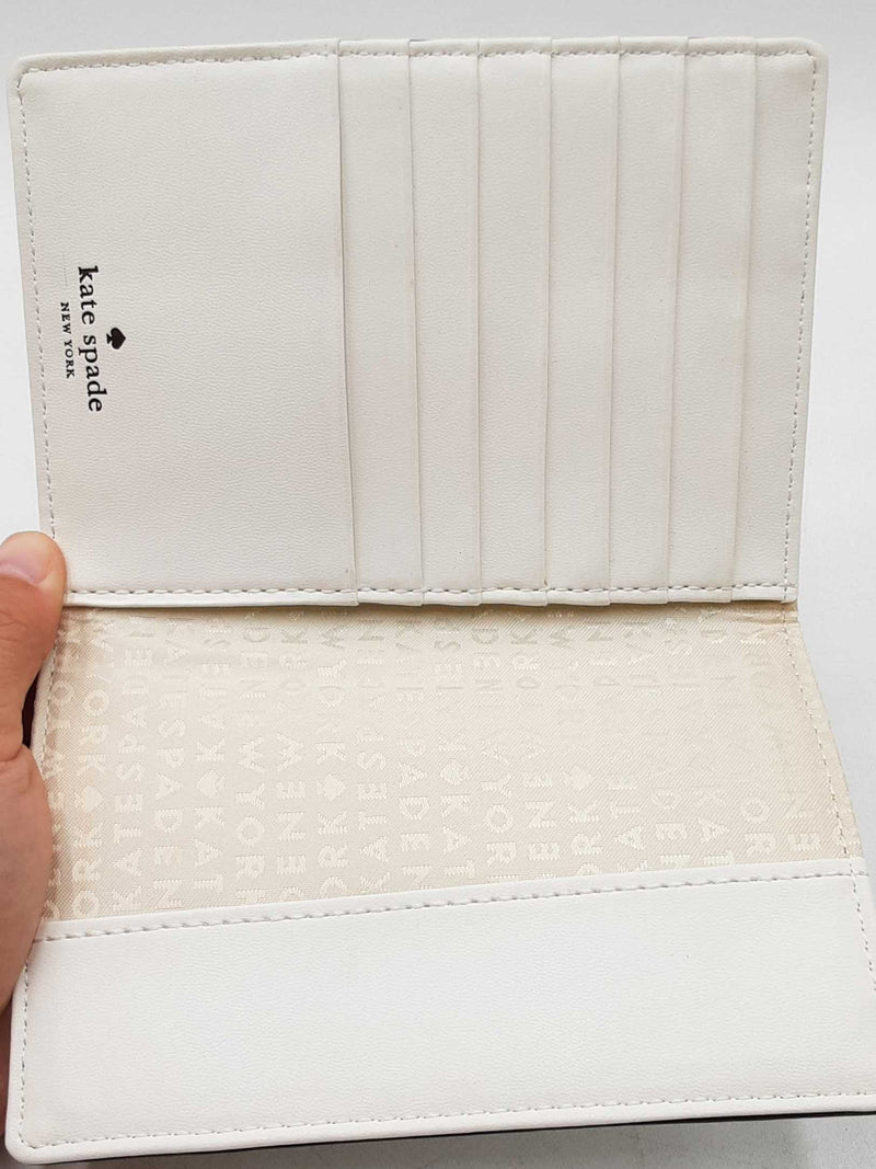 Kate Spade Silver Metallic Leather Passport Holder Wallet Eb1025lrdu
