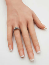 1.22 Cttw Three-stone Cathedral Ring In 14k White Gold 4 Grams Size 7.75 Fw0526lwxzdu