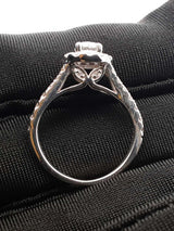 0.85 Cttw Diamond & 14k White Gold Halo Engagement Ring 3.9g Size 6 Fw0326prxdu