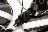 Tom Ford Black & White Patent Leather Padlock Pointy Sandals Sz 36.5 Eb1225oxzde
