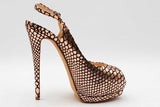 Giuseppe Zanotti Metallic Rose Gold Embossed Leather Heels Size 39 Eb0825pxdu